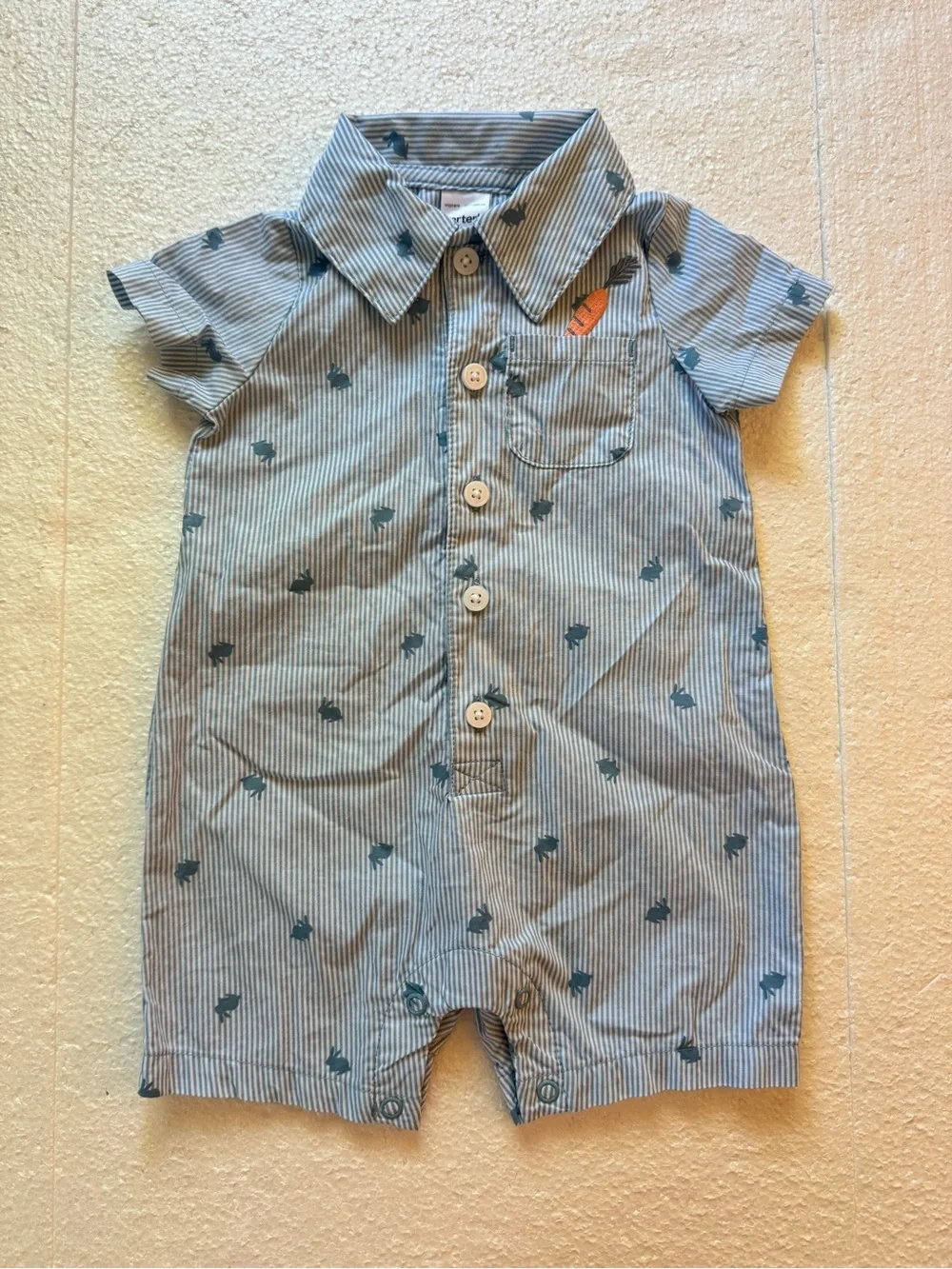 Carters Easter Collared Romper 6 Months